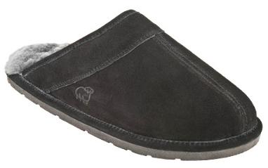 Lamo Sheepskin Men's Scuff Slippers - Black