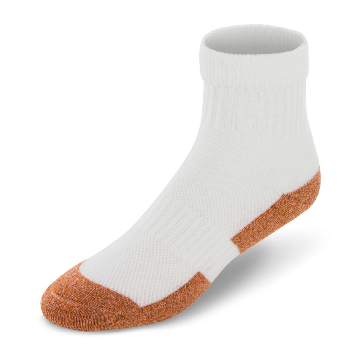 Apex Copper Cloud Diabetic Socks in White - Ankle Height