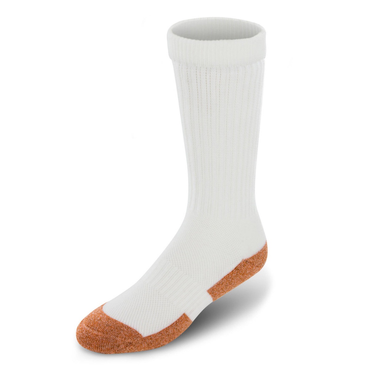 Apex Copper Cloud Diabetic Crew Socks in White