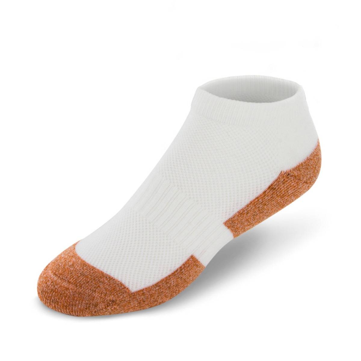 Apex Copper Cloud Diabetic Socks No Show in White
